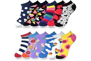 Kevaler 12 Coppie Calzini Donna Calzini Arte da Uomo Calze Fantasia in Cotone Unisex Divertenti Colorato Modello Casual Calze Misurare: 35-42