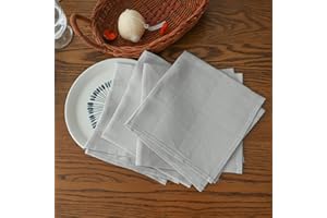 Simple&Opulence 100% Pure Linen Dinner Napkins -Textile Fabric for DIY Craftwork Daily Use at Home-Set of 4, 36 x 36 cm, Grey