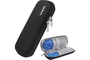 JAKAGO EVA Compact Insulin Cooler Travel Hard Case,Lightweight and Durable Diabetic Small Storage Travel Packs for Insulin Pens & Needles with 2 Ice Pack (Black)