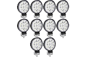 Willpower 10pcs 3.2 Inch 42W Mini Ultr Thin LED Work Light Spot Beam LED Pods Driving Lights 12V 24V Offroad Fog Lamps for Truck Tractor Boat 4x4 Car SUV ATV Excavator