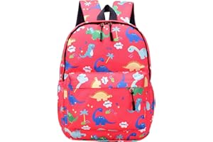 VReder Toddler Boys Girl Kids Backpack, Mini Dinosaur Bag Kindergarten Canvas Rucksack, School Bag Holiday Travel Bookbag Outdoor Daypack for 3-7 Year Old