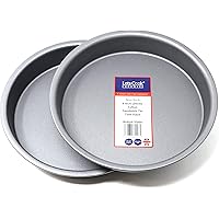 Lets Cook Cookware 8 Inch Victoria Sandwich Tin Twin Pack, Fixed Base, 20cm, British Made with Teflon Non Stick