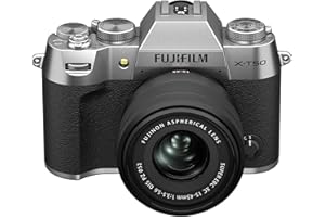Fujifilm X-T50 Fotocamera Digitale Mirrorless 40MP KIT XC15-45mmF3.5-5.6, Sensore X-Trans CMOS 5 HR, IBIS, Filmati 6.2K 30p, Mirino EVF, Schermo LCD 3" tiltabile, Argento