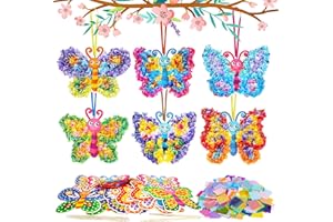 MONCAP 12pcs Butterfly Craft Set for Kid Creative Butterfly Poke Art Toy Make Your Own Butterfly Poking Art Crafts for 4-12 Years Girls Daughter Granddaughter Christmas Birthday Gifts