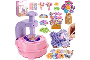 Charmofun Activité Manuelle Fille, Kit Création Bouquet de Fleurs, Set de Bricolage avec Machine à Fleurs et vase, Jouet pour Enfant 3 Ans+