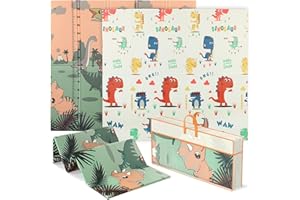 AIYAPLAY Baby Play Mat Double Sided, Foldable & Reversible Activity Playmat, Waterproof Kids Foam Crawling Mat for Outdoor Indoor Playtime Picnics, 196 x 176 x 1.5cm, Dinosaur Theme