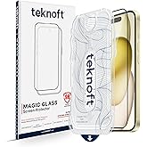 Teknoft iPhone 15 Plus i&ccedil;in Kolay Kurulum Kitli Takılırken Camın Altında Kesinlikle Toz Bırakmayan Ekstra G&uuml;&ccedil;lendirilmiş Tam 