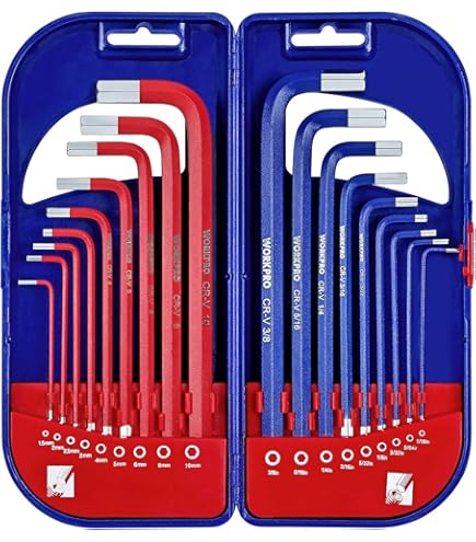 Ss Shovan Set Di 18 Chiavi A Brugola E Torx/stella (con Impugnatura A T), Dimensioni 1,5 Mm-10 Mm E T10-T50, Set Di Chiavi Alan Per Assemblaggio - Foto 9