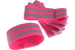 TUKA-i-AKUT [6X Brassards Réfléchissants Élastique, Bande Réflecteur de Sécurité pour à Pied, Vélo, Chien, Marche, Jogging, Cyclisme, Réglables Bracelets/Brassards de Haute Visibilité, TKB5062