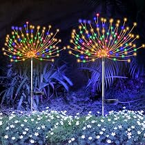 NMM Solar-Feuerwerk-Lichter, 2 Stück, 120 LEDs, Wasserdicht, 2 Modi – Für Garten & Terrasse