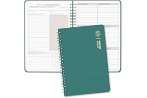 BIROYAL Agenda hebdomadaire non daté - Format A5 - Agenda hebdomadaire avec liste de choses à faire, grand champ de note - 52 feuilles - Classeur à anneaux avec couverture rigide