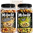 Mitsuba Rice Crackers Snacks with Mitsuba Japanese Peanut Crunch & Crispies Mild 650g and Mitsuba Wasabi Mix 800g Bundle with Fancy Labels Thank You Card | Perfect for Sharing Snacks