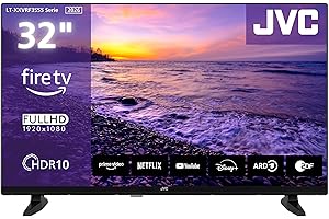 JVC Fernseher 32 Zoll Fire TV Full HD Smart TV HDR Fernseher mit Alexa Sprachsteuerung und Triple Tuner, LED TV LT-32VRF3555 (2026)