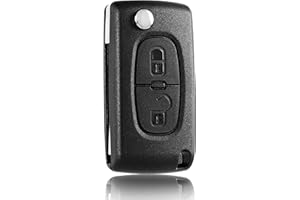 FINTERRY 2-Tasten Gehäuse der Fernbedienung Typ Messer für Peugeot 207 308 407 607 807 und Citroen C2 C3 C4 C5 C6 C8 DS3 DS4 - Auto Schlüsselgehäuse, Pilot Autoschlüssel (Befestigung-Gehäuse)