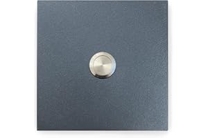 KTC-Home PREMIUM Türklingel Anthrazit - Flacher Drucktaster - Größe: 10x10cm - RAL 7016 - UV & Witterungsbeständig - Pulverbeschichtet