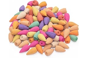 Anbar Backflow Incense Cones for Waterfall Burners and Holder. for Relaxation, Meditation, Spa and Salon, Aromatherapy, or Stress Relief, Assorted Scents (100)
