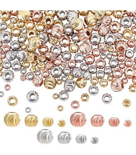 PandaHall Strassperlen Aus Messing, 12 Mm, Roségold – 30 Stück, Großes Loch (4 Mm) Für Schmuckbasteln, Armbänder, Halsketten