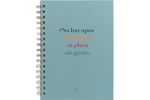 UO Cuaderno Libreta A5, No hay opo sin drama. Libreta opositores oposiciones Tapa dura, 200 páginas, lineas punteadas, espiral (15x22cm)