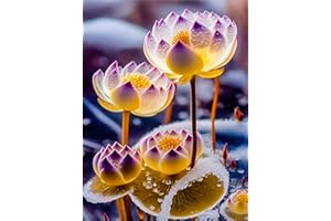 KUIZHEN Full 5D DIY Diamant Painting, Drill Diamond Malerei, DIY Diamond Schöne Stickerei Malerei Kreuzstich für Home Wall Decor 30 x 40cm (Lotus)