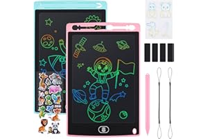 Duemste 2 Pack LCD Writing Tablet 8.5 inch,LCD Writing Tablet for Kids with Lockable Erase Button,Screen Doodle Pad Drawing Board Learning Educational Toy for 2 3 4 5 6 Year Old Boys Girls,Blue+Pink