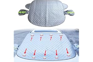 ‎FUNMO Funmo Sonnenschutz Auto Frontscheibe, Frontscheibenabdeckung, Sonnenschutz Windschutzscheibenabdeckung Magnet Fixierung Faltbare Autoscheibenabdeckung Abdeckung, gegen Sonne, Staub, EIS, Frost