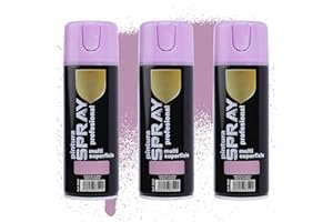 Etrexonline Pintura Spray Multicolor Profesional | 400ml | Adecuado para Metal, Madera & Plástico | Violeta Claro | Secado Rápido | Paquete de 3