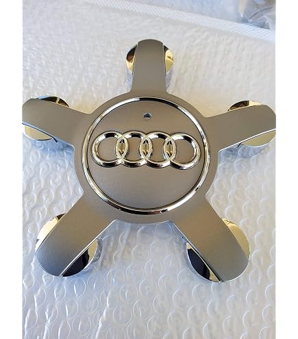 Audi 4M8071006A Dynamic Hub Caps (Pack of 4) Black/Silver 20.6 x