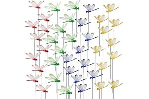 Allazone Lot de 40 libellules 3D pour jardin, décoration patio piquets bâtons