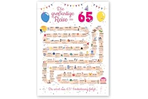 ‎FESTYSPARK Geschenke zum 65 Geburtstag Frau und Mann - Geschenke für Frauen ab 65 Jahre - Schöne Geburtstagskarte 65 Mann und Frau - Geburtstagsdekoration 65 Geburtstag Männer und Frauen - Karte 1960