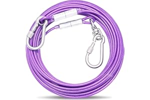OH-JEWPHX Tie-Out Leinen für Hunde,3/6/9/15m Hundeleine für den Hof,Hofleine Leinen für Hunde（Lila,15M