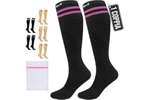360 Relief Calze Compressione Graduata Classe 1 Donna e Uomo - 15-20 mmHg Gambaletti Compressione per Aereo, Circolazione, Infermiera, Running, Sports - Calzini Compressione S/M Nero