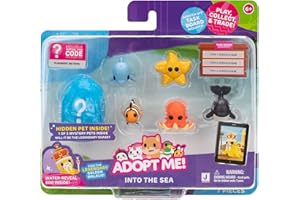 Adopt Me! Pets Multipack Into the Sea - Hidden Pet - Top Online Game - Exclusive Virtual Item Code Included - Fun Collectible Toys for Kids Featuring Your Favourite Pets, Ages 6+