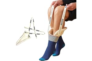 The Helping Hand Company Soxon Sock Aid - Fabric Sock Aid Tool and Stocking Applicator - Easy to Use Sock Puller Aid for Elderly, Disabled, Pregnant Women, Arthritis and Hip Recovery, White