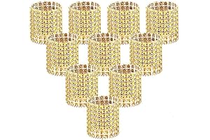 ANLOO Anneaux de serviette en strass brillants pour décoration de table, mariage, dîner, fête, bricolage Or - 100 pièces.
