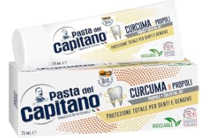 Pasta del Capitano, ekologisk tandkräm med gurkmeja och propolis, ger omfattande munhygien, fullständigt skydd för tänder och