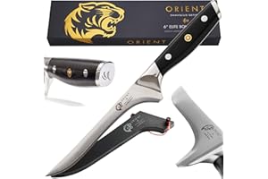 ORIENT Couteau à désosser 6", Couteau à filet 15 cm, Couteau de Damas de Chef en Acier Damas Japonais 67 Couche Acier pour désosser la viande et le poisson - couteau à désosser damas - Couteau à Poisson