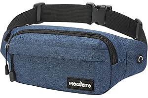 MOCOCITO Bum Bag Waist Bag Bumbag for Women Belt Bag Waist Bag for Men Bumbag for Dog Walking 3 Zip Pockets Adjustable Belt of 135 cm/55 in Bumbag for Running Hiking Cycling