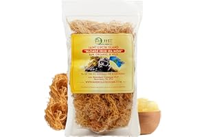 BUIE HOLISTIC HERBS Golden Irish Sea Moss | Wildcrafted from St. Lucia | 55g Makes ~0.85L Sea Moss Gel | 100% Natural, Raw & Sun-Dried | Dr. Sebi Inspired, Nutrient-Rich Irish Moss for Health & Wellness