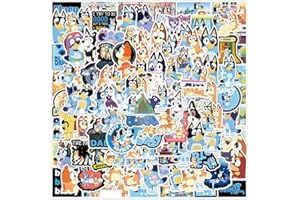 YANGSIW Lot de 100 autocollants Blue dog mignons pour enfants - En vinyle imperméable - Graffiti - Pour enfants, adolescents, ordinateur portable, valise, casque, moto, skateboard, vélo, scrapbooking, cadeau