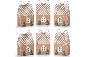 HSEAMALL 50 Stück Geschenktüten Weihnachten Papiertüten klein geschenkboxen Kraftpapier Geschenkbox Süßigkeiten Box Gastgeschenke Hochzeit Kleinigkeiten für Adventskalender zum Befüllen