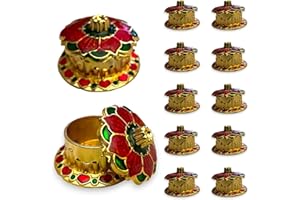 LOVENSPIRE Haldi Kumkum Holder Traditional Roli Chawal/Rice Holder Pooja Return Gift Indian Housewarming Hindu Wedding Favor Pujan Temple Decor Item Diwali Gifts