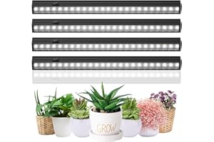 MOYA STD T5 Grow Lights for Indoor Plants, Full Spectrum Grow Lamp, 1ft LED Plant Light, Black Housing LED Grow Light Strips with Magnetic Installation, Plug and Play, 5000K, 4 Packs