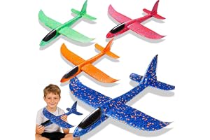 37 cm Frigolitflygplan för Barn 4 Stycken, flygplansleksaker, kastglidflygplan för utomhusbruk i trädgården och på stranden, barnpresenter, födelsedagspresenter Nyårs- och julklappar