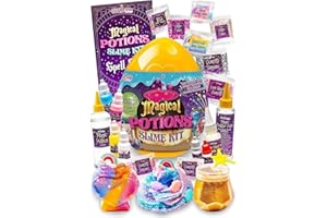 GirlZone Magic Potion Slime Kit, zestaw do robienia 6 magicznych mikstur, świecący w ciemności szlam, zabawne prezenty na Halloween dla dzieci