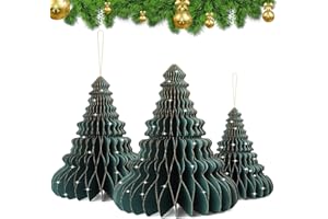 EKKONG Decoraciones Navideñas Reutilizables, Juego de Decoración de Mesa de Navidad, Decoraciones de Navidad de Papel para Interiores, Decoraciones de Mesa de Cena de Navidad (Verde)
