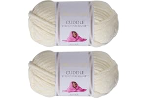 Utopia Crafts Cuddle Super Chunky Chenille Yarn Cream, 100g 60m Ball, Fluffy, Soft & Easy to Use, Perfect for Crochet & Knitting, Machine Washable, Beginner-Friendly Wool Alternative - Pack of 2