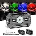 Nirider UTV Dome Light with Switch Roll Bar Mount LED Light Utility Roll Cage Light Courtesy Light Map Universal Interior Light Bar for UTV ATV Polaris RZR Can Am Truck Car Offroad - White RGB Strobe
