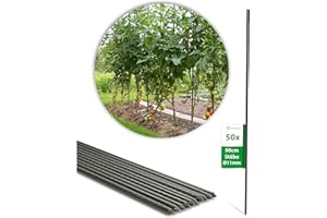 Novatool 50 Pflanzstäbe 90 cm grün 11 mm Durchmesser Rankstäbe Rankhilfe Tomatenstäbe Blumenhalter