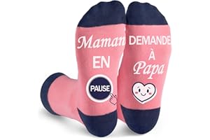 FLYWIND Cadeau Femme Anniversaire Chaussettes Fantaisie 39-42 Cadeau Maman Enceinte Original Cadeaux Femme pour Noël Fête des Mères