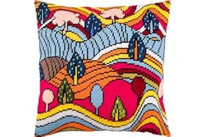 ‎BRVSK Brvsk Fantastische Landschaft, Nadelspitzen-Set, 40,6 x 40,6 cm, bedruckte Tapisserie-Leinwand, europäische Qualität